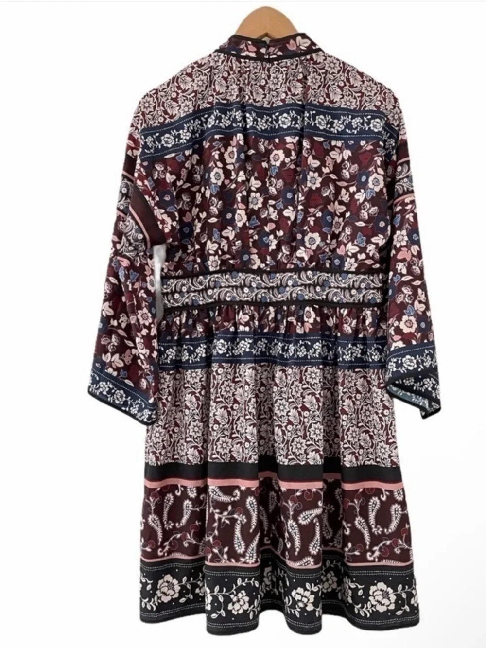 Kate Spade Patchwork Roseta Dress in Deep Russet